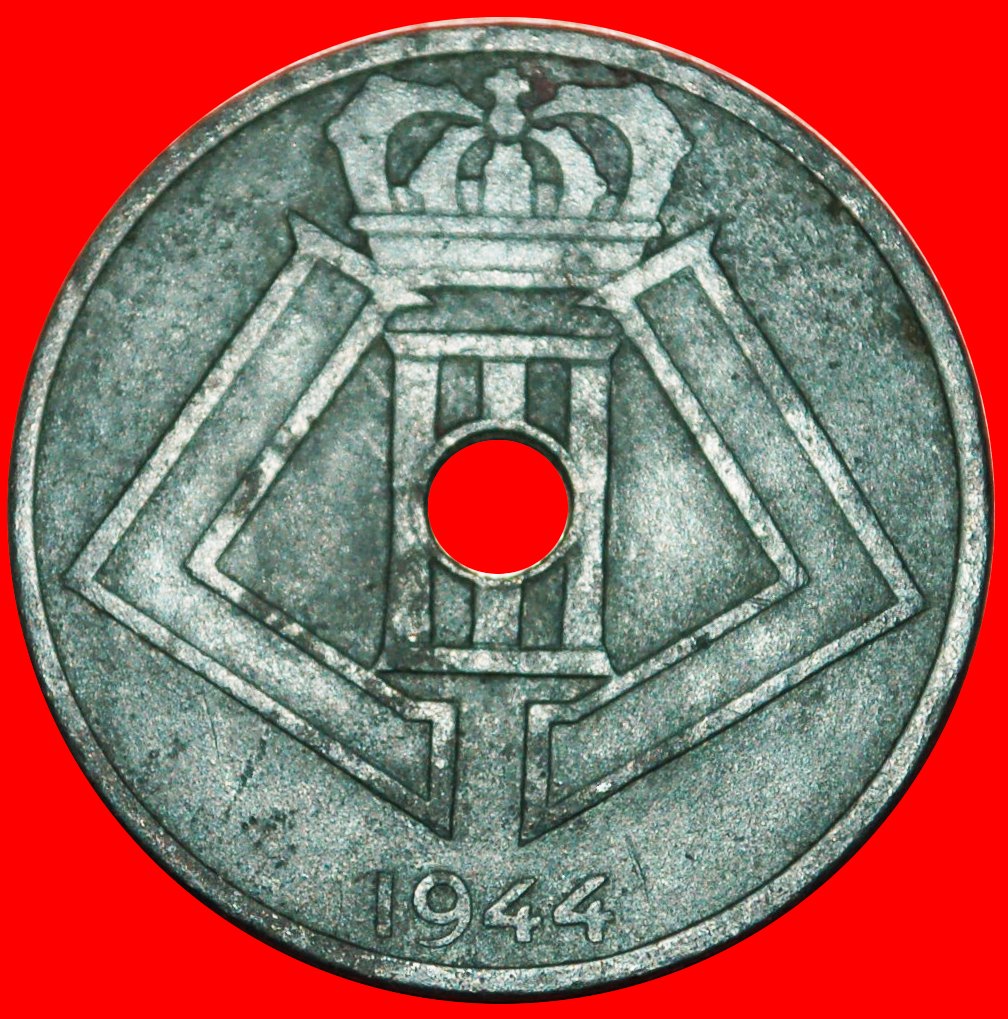  * OCCUPATION BY GERMANY~DUTCH:BELGIUM★25 CENTIMES 1944 LEOPOLD III 1934-1950★LOW START ★ NO RESERVE!   
