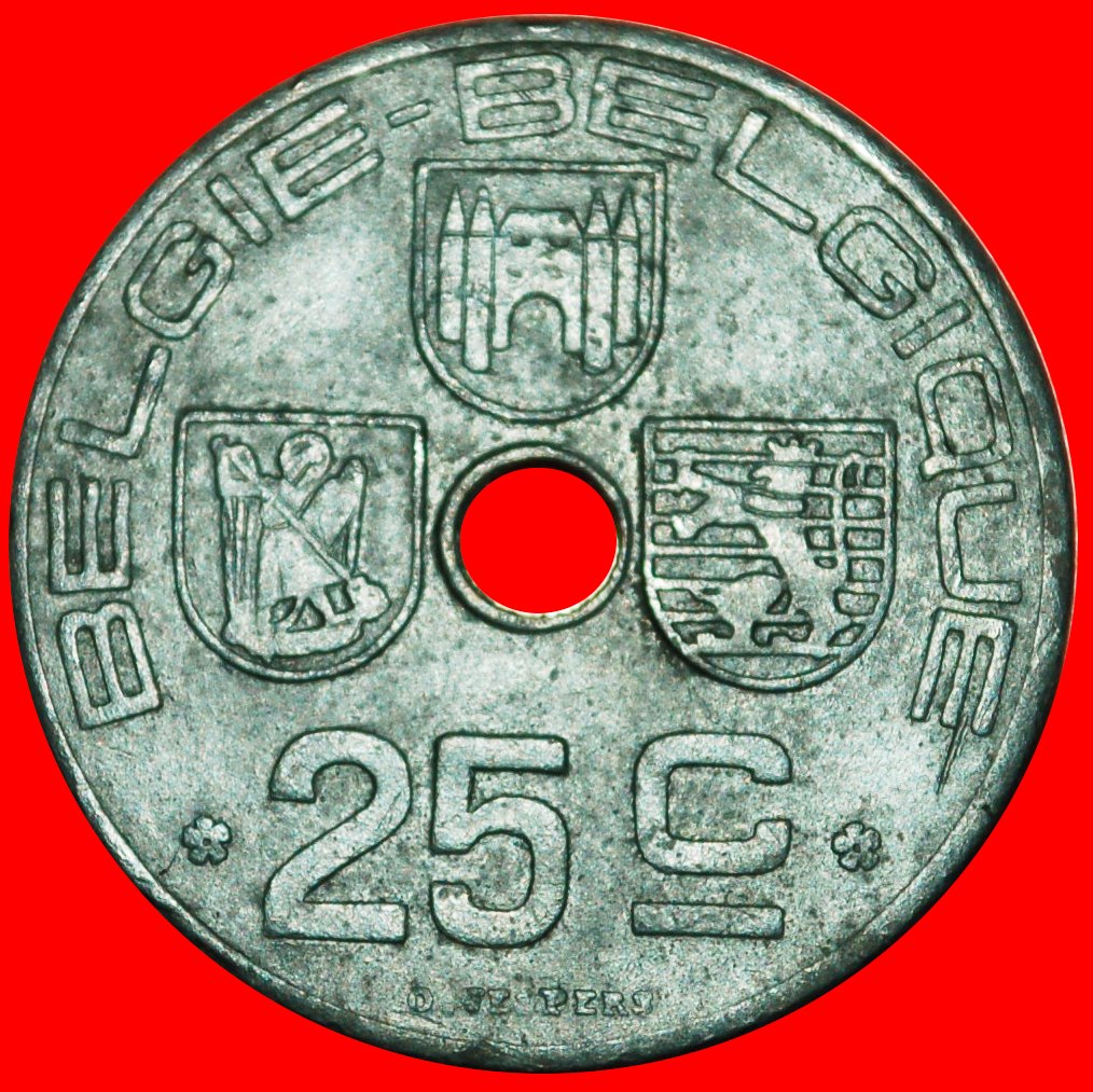 * OCCUPATION BY GERMANY~DUTCH:BELGIUM★25 CENTIMES 1946 LEOPOLD III 1934-1950★LOW START ★ NO RESERVE!