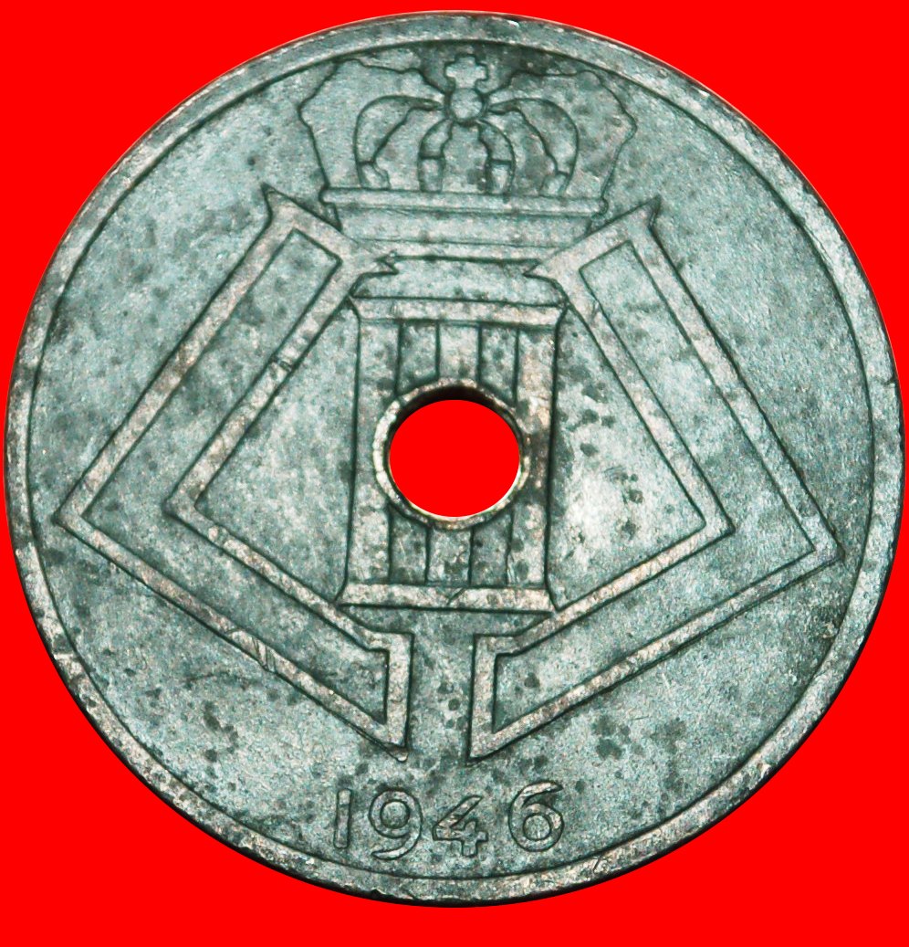  * OCCUPATION BY GERMANY~DUTCH:BELGIUM★25 CENTIMES 1946 LEOPOLD III 1934-1950★LOW START ★ NO RESERVE!   