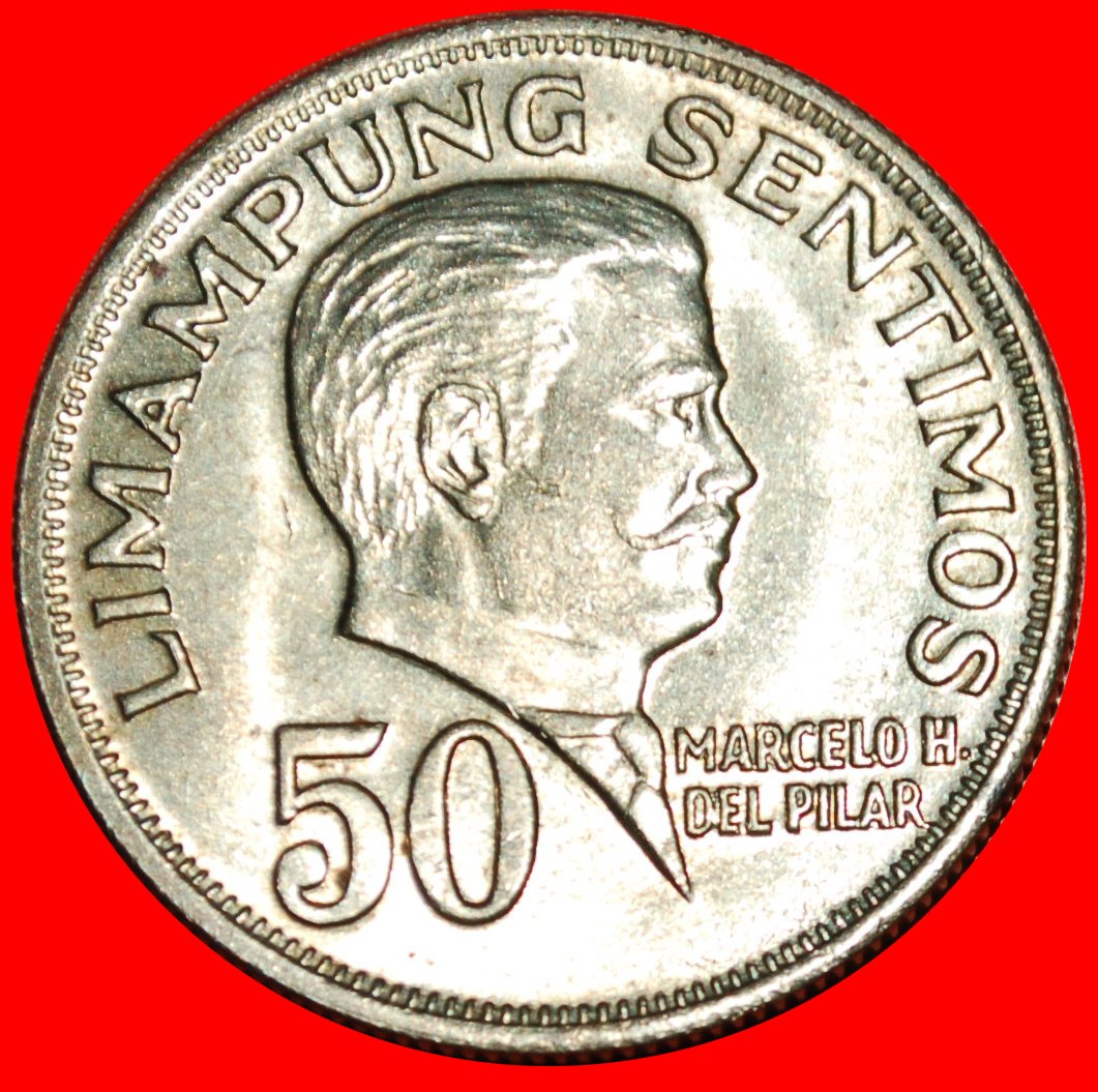  * USA (1967-1974):PHILIPPINEN★50 SENTIMO 1967 DEL PILAR (1850-1896) uSTG STEMPELGLANZ★OHNE VORBEHALT   