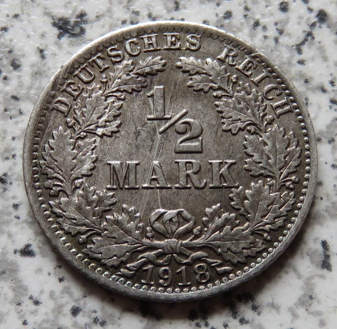  Kaiserreich 1/2 Mark 1918 A   