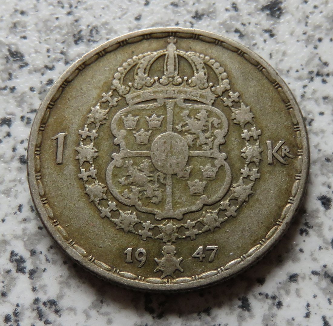  Schweden 1 Krona 1947   