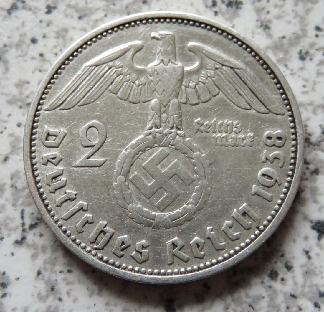  Drittes Reich 2 Reichsmark 1938 D   