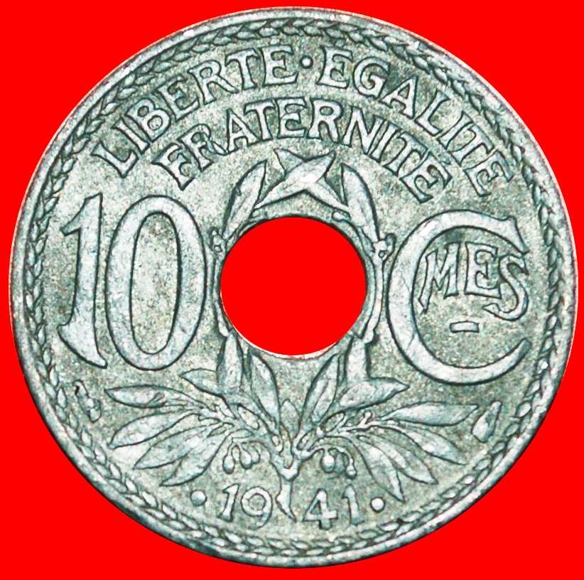  * BESETZUNG durch DEUTSCHLAND (1941-1943): FRANKREICH ★ 10 CENTIME .1941.! ★OHNE VORBEHALT!   