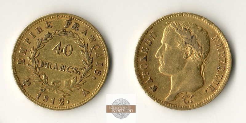 Frankreich  40 Francs  1812 MM-Frankfurt Feingold: 11,61g Napoleon II  
