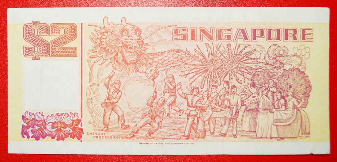  * GREAT BRITAIN: SINGAPORE ★ 2 DOLLARS (1991) SHIP AND DRAGON! ★LOW START★ NO RESERVE!   