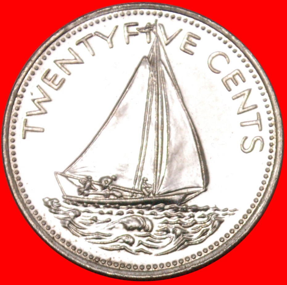  *GROSSBRITANNIEN (1991-2005):DIE BAHAMAS★25 CENT 2000 SCHIFF ELIZABETH II. 1953-2022★OHNE VORBEHALT!   