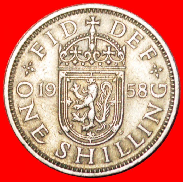  *SCOTTISH CREST 1954-1970:GREAT BRITAIN★1 SHILLING 1958★ELIZABETH II 1953-2022★LOW START★NO RESERVE!   