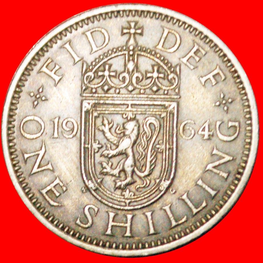 *SCOTTISH CREST 1954-1970:GREAT BRITAIN★1 SHILLING 1964★ELIZABETH II 1953-2022★LOW START★NO RESERVE!