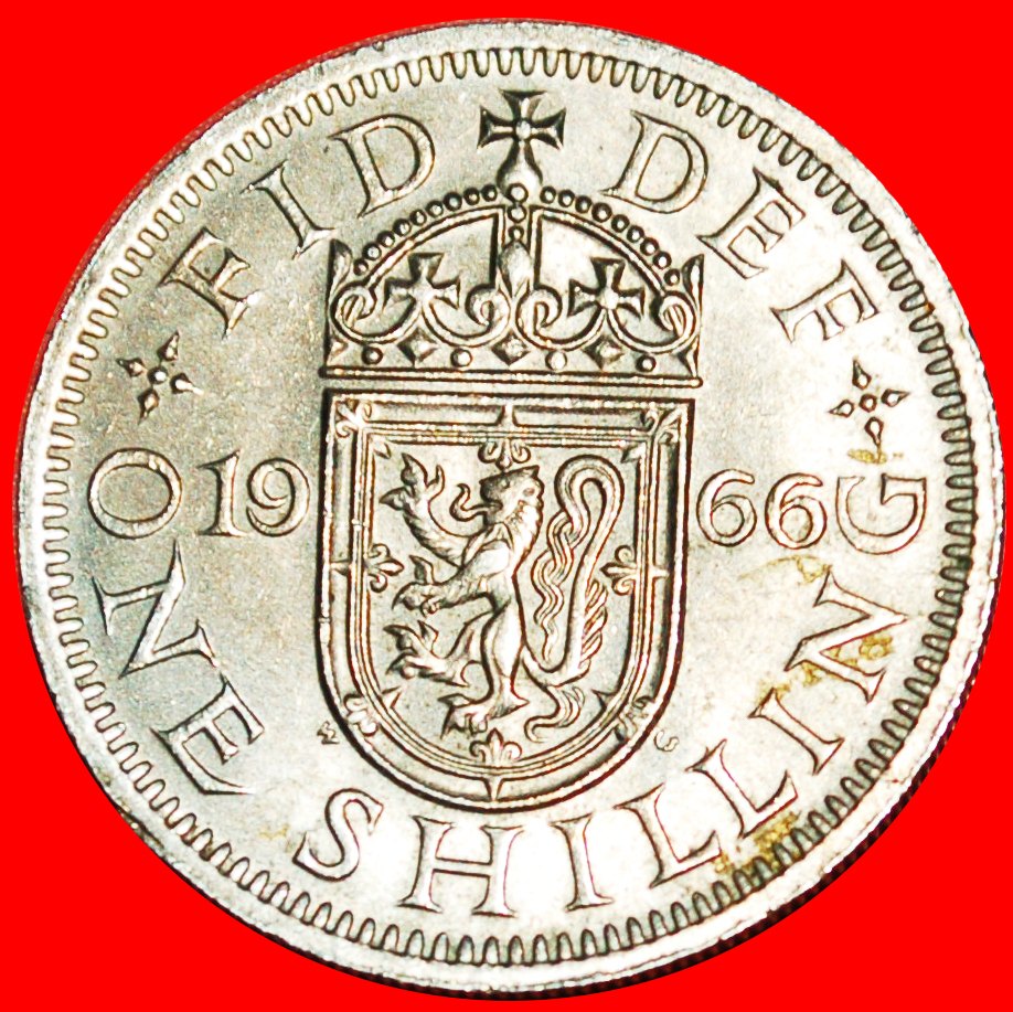  *SCHOTTISCHER LÖWE 1954-1970:GROSSBRITANNIEN★1 SHILLING 1966★ELISABETH II. 1953-2022★OHNE VORBEHALT!   