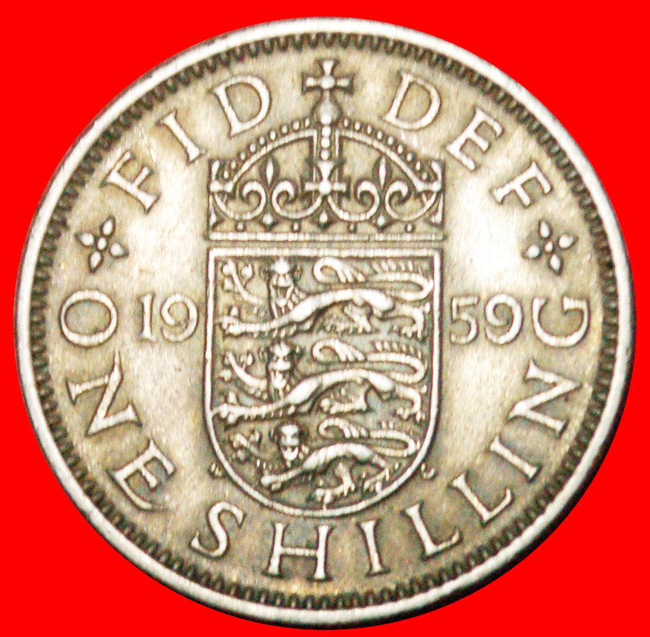  *ENGLISCHER LÖWE 1954-1970:GROSSBRITANNIEN★1 SHILLING 1959★ELISABETH II. 1953-2022★OHNE VORBEHALT!   