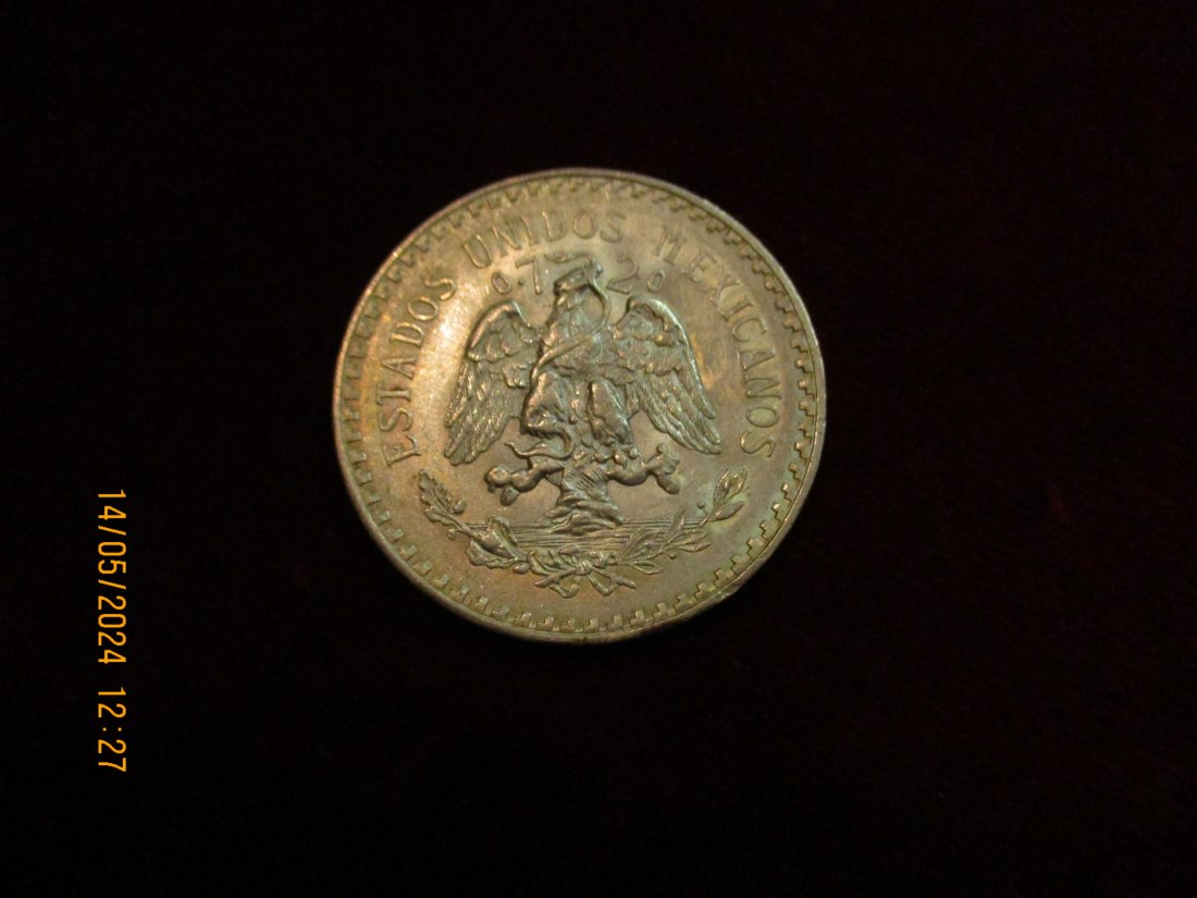  Mexiko 1 Peso, 1932 - 720er Silber Gewicht 16,66 Grammm   