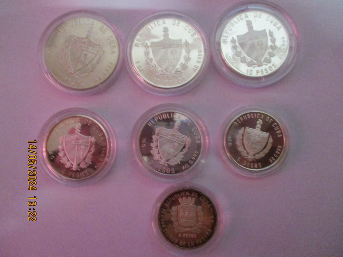  Lot Sammlung Kuba Silbermünzen /2MR   