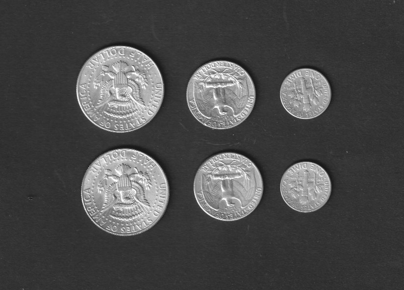  Convolut von 6 Silbermünzen USA 1964   