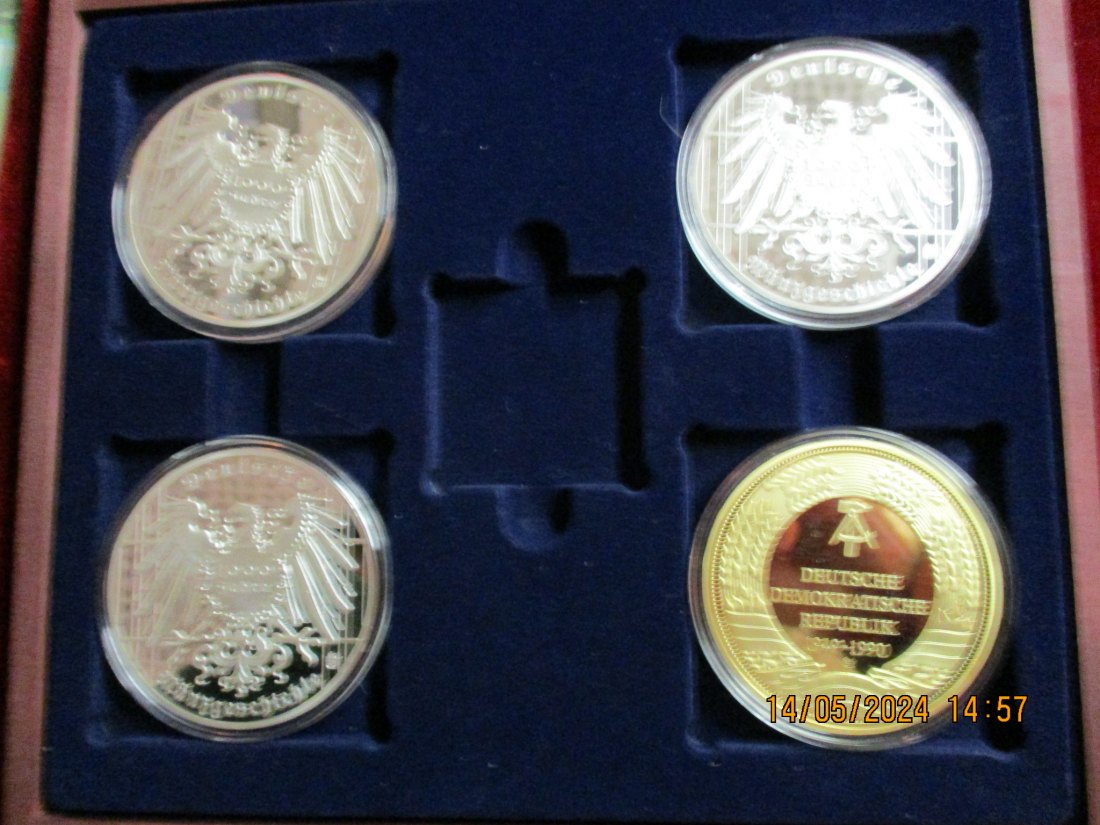  4 Medaillen Giganten mit Münzschatulle sieh Foto / 7   