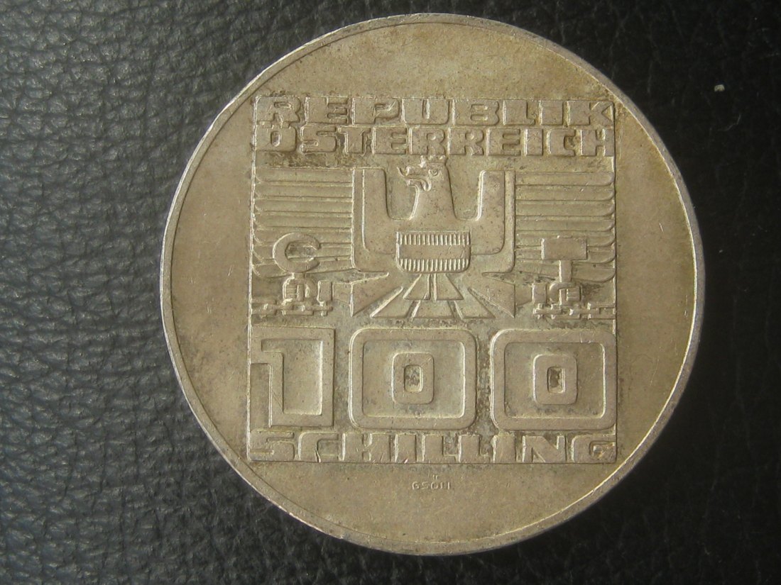  Österreich 100 Schilling Staatsvertrag 1975; 640er Silber, 23,93 Gramm   