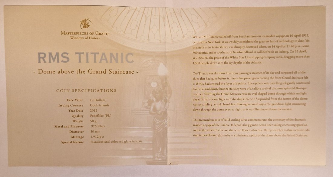  Cook Island 10 Dollar 2012 RMS Titanic 925 Silber Goldankauf Frank Maurer AC 114   