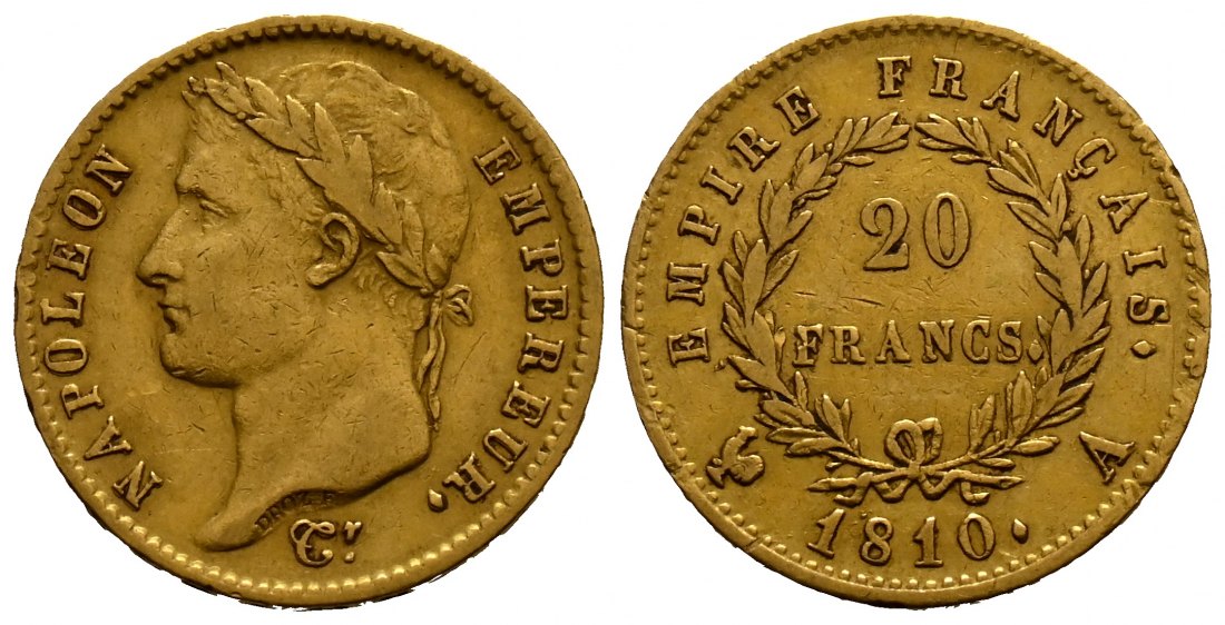 PEUS 1745 Frankreich 5,81 g Feingold. Napoleon I. (1804 - 1814) 20 Francs GOLD 1810 A Sehr schön