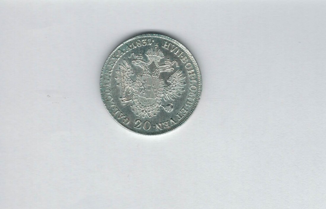  20 Kreuzer 1831 A Franz II. silber Österreich Spittalgold9800 (2429   