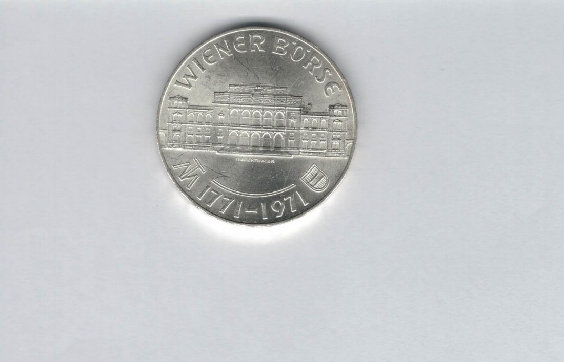  25 Schilling 1971 Wiener Börse 200 Jahre silber Gedenkmünze Österreich Spittalgold9800 (04588/17)   