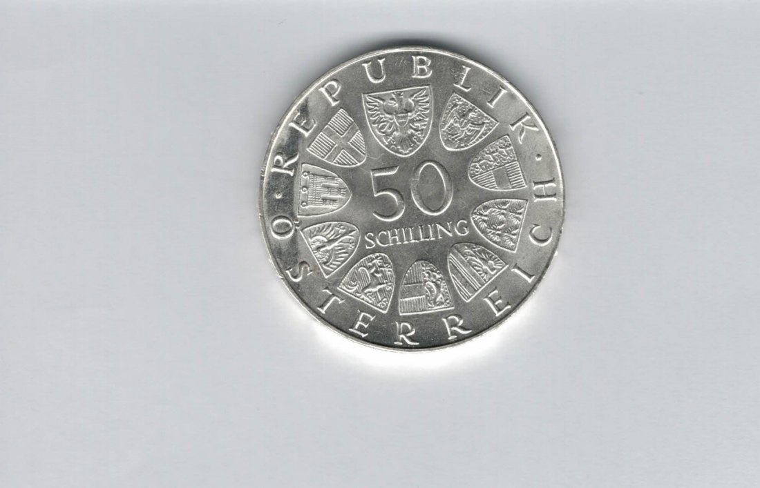  50 Schilling 1972 350 Jahre Universität Salzburg Österreich Spittalgold9800 Ag (4584/12   