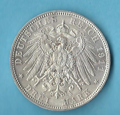  Kaiserreich 3 Mark Bayern Luitpold 1911 fast st Münzenankauf Koblenz Frank Maurer AC77   
