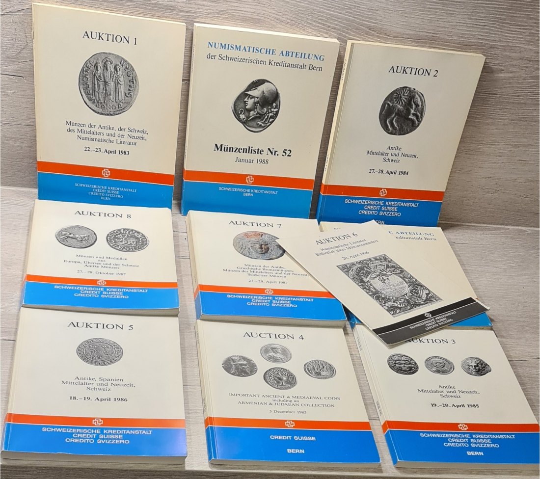  Schweizerische Kreditanstalt (Bern) Kataloge Auswahl aus 1 bis 8 1983-1988   