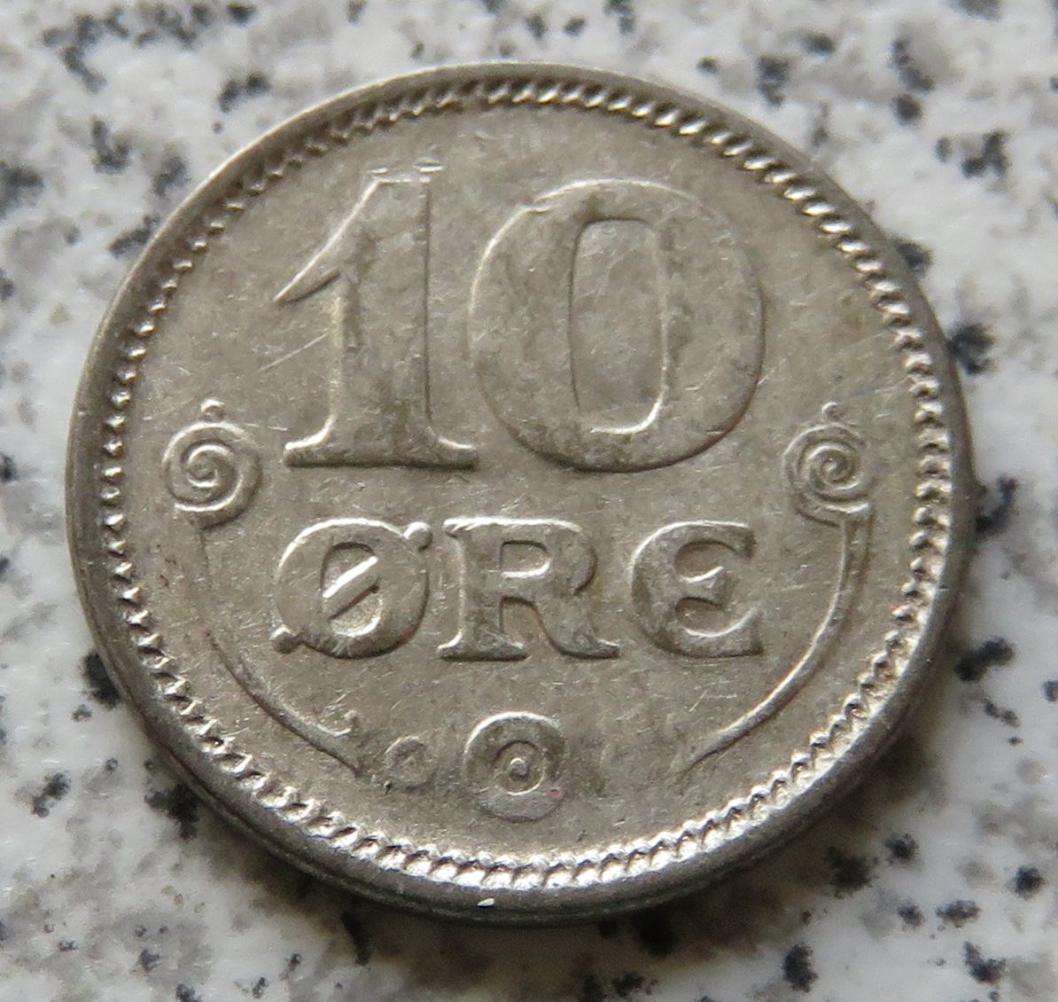  Dänemark 10 Öre 1919, Silber   