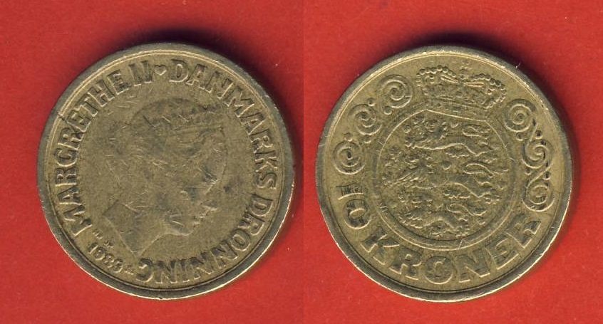  Dänemark 10 Kroner 1989   