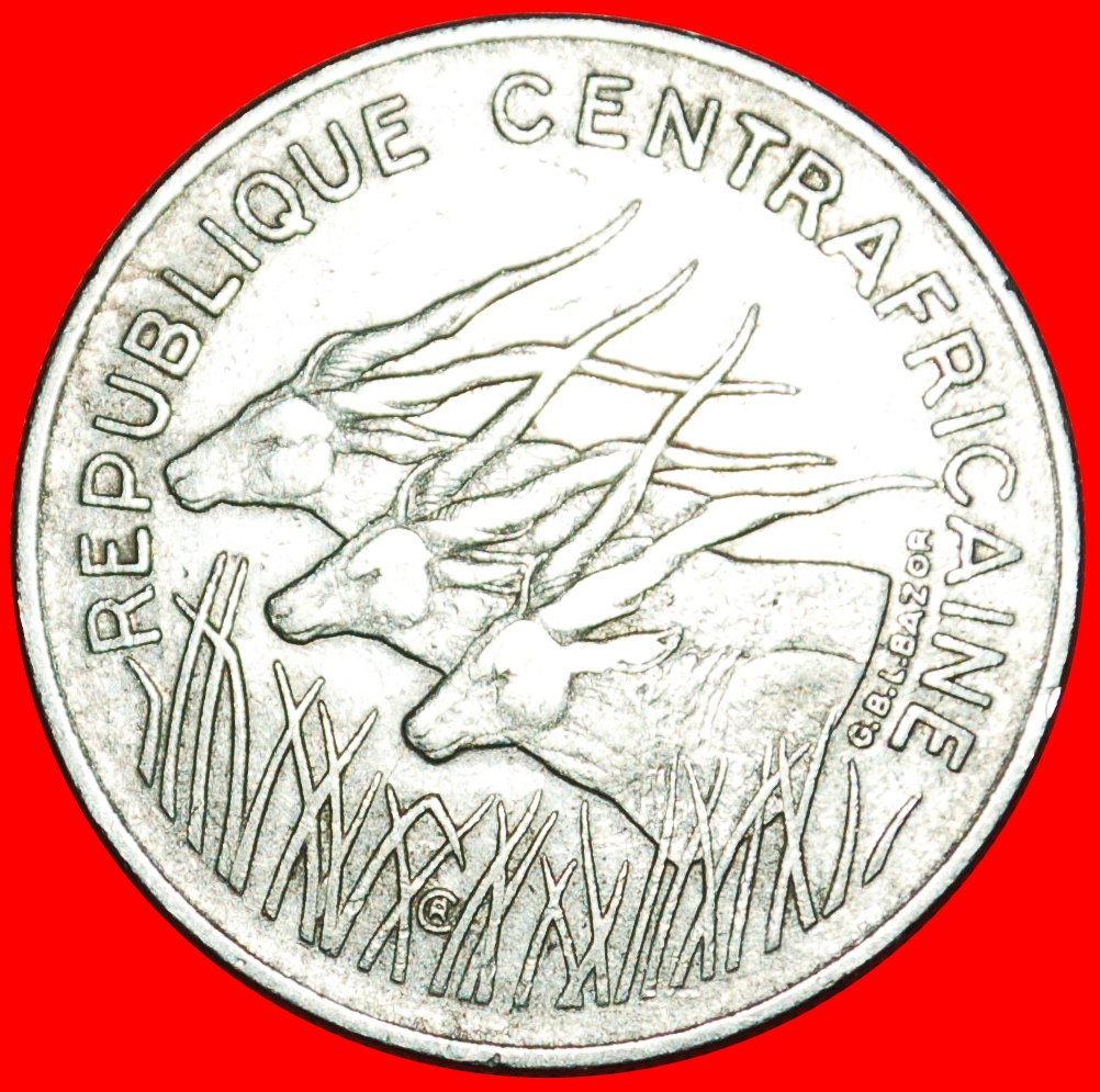 * ANTELOPES FRANCE: CENTRAL AFRICAN REPUBLIC ★ 100 FRANCS 1976 UNCOMMON! LOW START ★ NO RESERVE!   