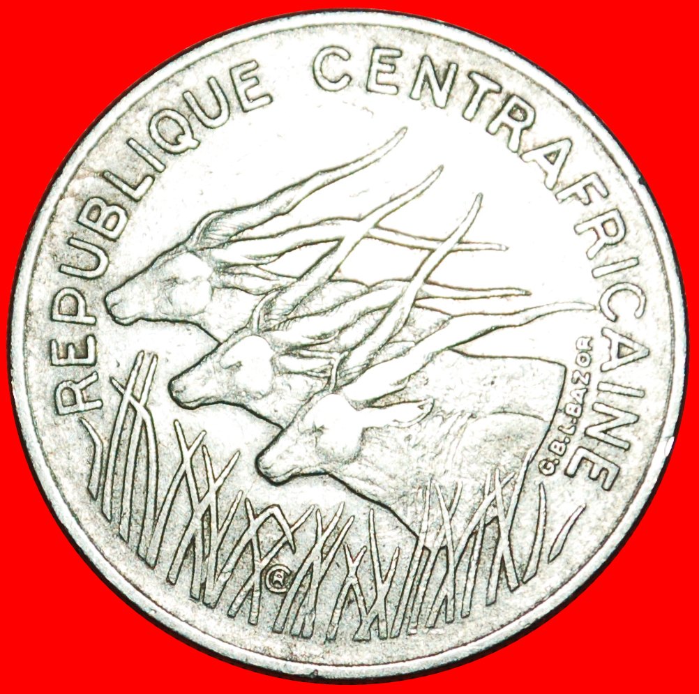 * ANTELOPES FRANCE: CENTRAL AFRICAN REPUBLIC ★ 100 FRANCS 1976 UNCOMMON! LOW START ★ NO RESERVE!