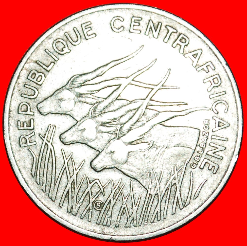  * ANTELOPEN FRANKREICH : ZENTRALAFRIKANISCHE REPUBLIK★ 100 FRANCS 1976 UNGEWÖHNLICH! OHNE VORBEHALT!   