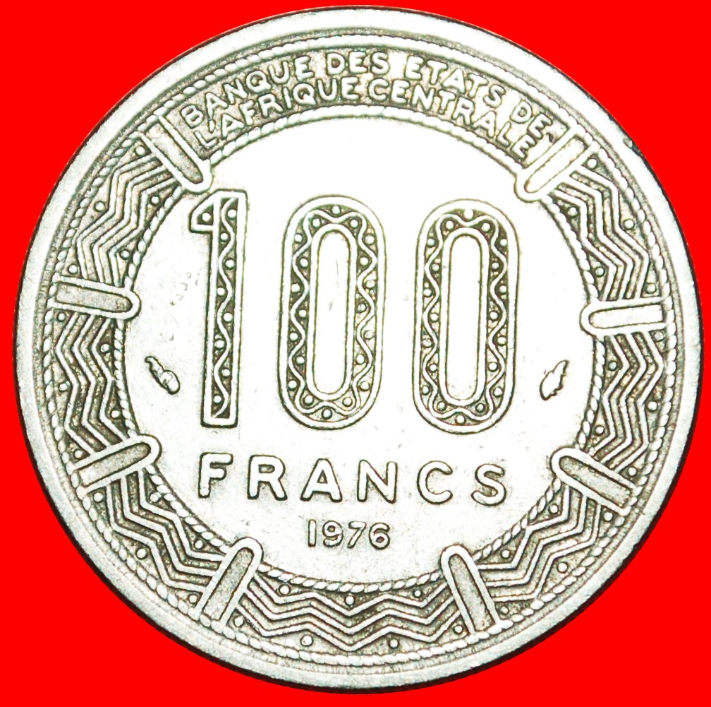  * ANTELOPEN FRANKREICH : ZENTRALAFRIKANISCHE REPUBLIK★ 100 FRANCS 1976 UNGEWÖHNLICH! OHNE VORBEHALT!   