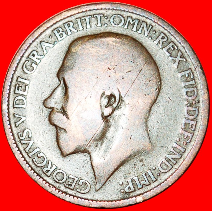  * HERRIN DER SEEN: GROSSBRITANNIEN ★ HALBER PENNY 1915! GEORG V. (1911-1936) OHNE VORBEHALT!   