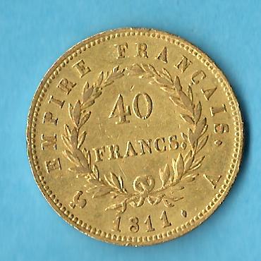  france Napoleon Bonaparte 40 F.1811 Paris 12,8 Gr.real AU Münzenankauf Koblenz Frank Maurer AC207   