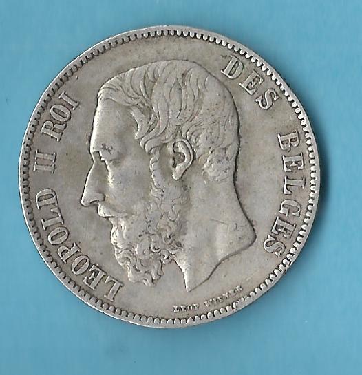  Belgien 5 Francs 1873 Leopold ca.25 Gramm Münzenankauf Koblenz Frank Maurer AC211   