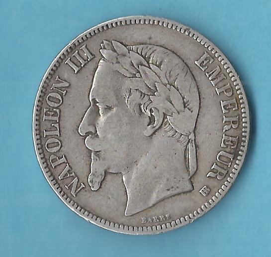  Frankreich 5 Francs 1868 Napoleon III ca.25 Gramm Münzenankauf Koblenz Frank Maurer AC212   