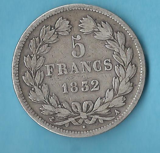  Frankreich 5 Francs 1832 Louis Phil..ca.25 Gramm Münzenankauf Koblenz Frank Maurer AC215   