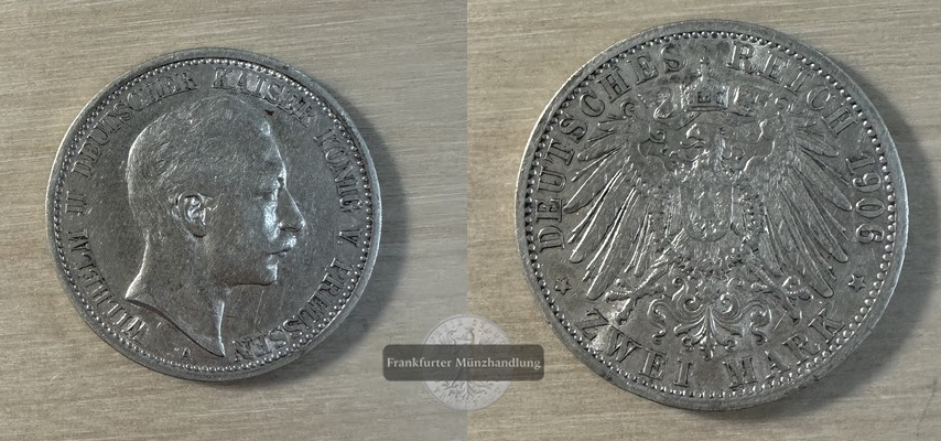  Deutsches Kaiserreich. Preussen, Wilhelm II. 2 Mark 1906 A  FM-Frankfurt Feinsilber: 10g   
