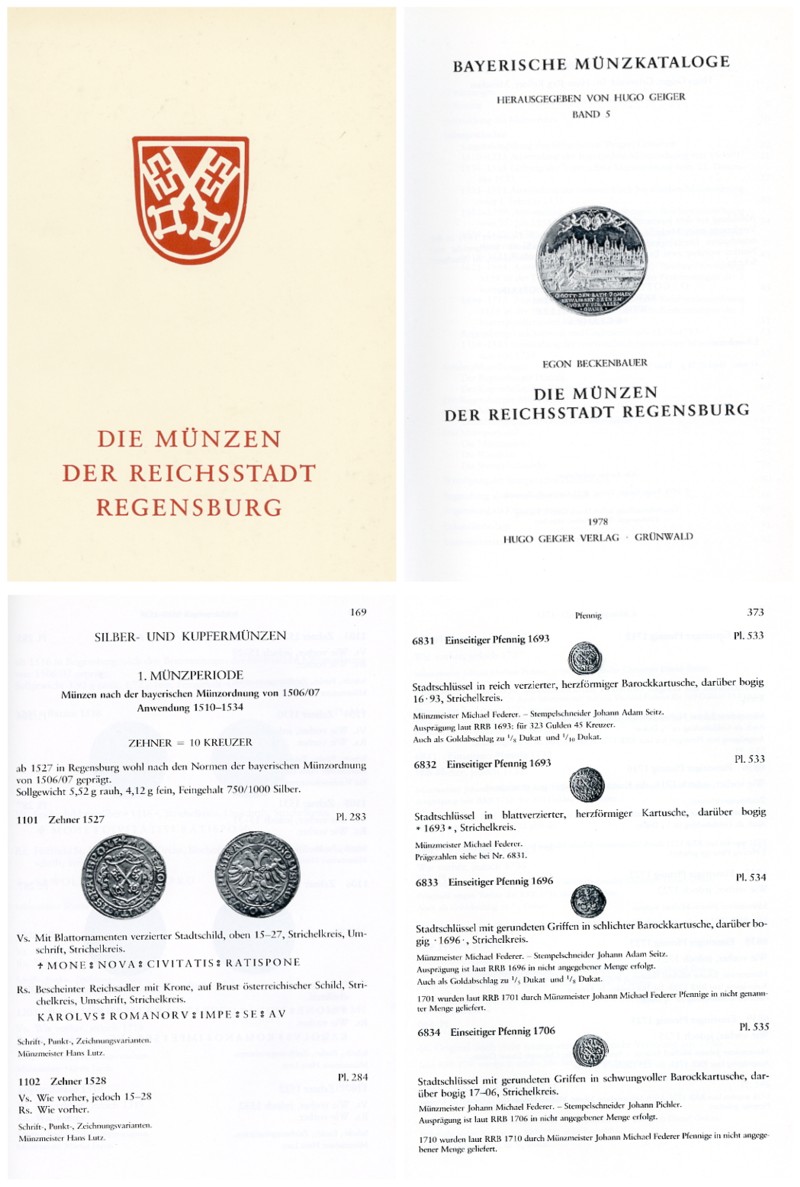  Zitierwerk - Beckenbauer - Die Münzen der Reichsstadt Regensburg - Bayerische Münzkataloge Band 5   