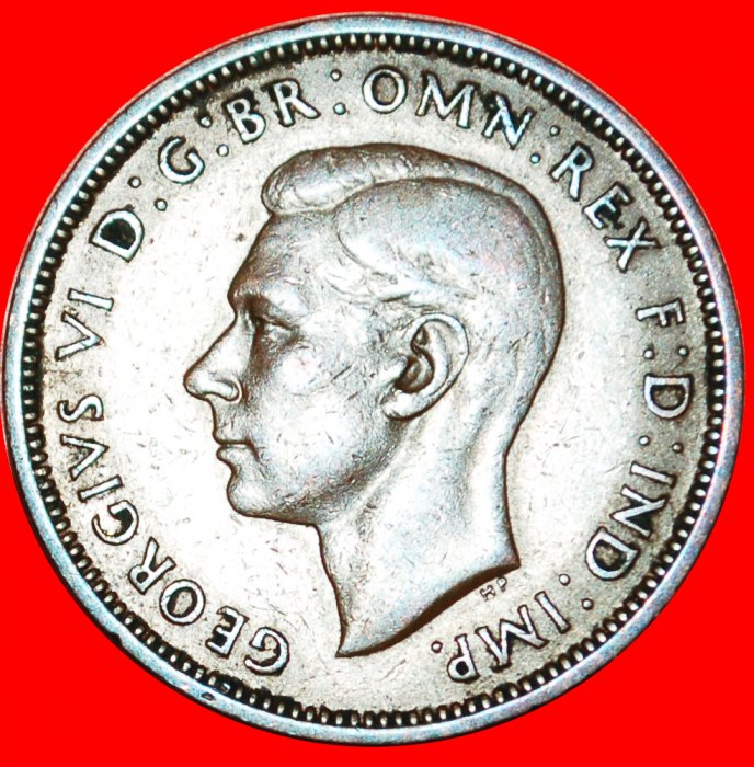  * SCHIFF (1937-1970): GROSSBRITANNIEN ★ HALBER PENNY 1937! GEORG VI. (1937-1952) OHNE VORBEHALT!   