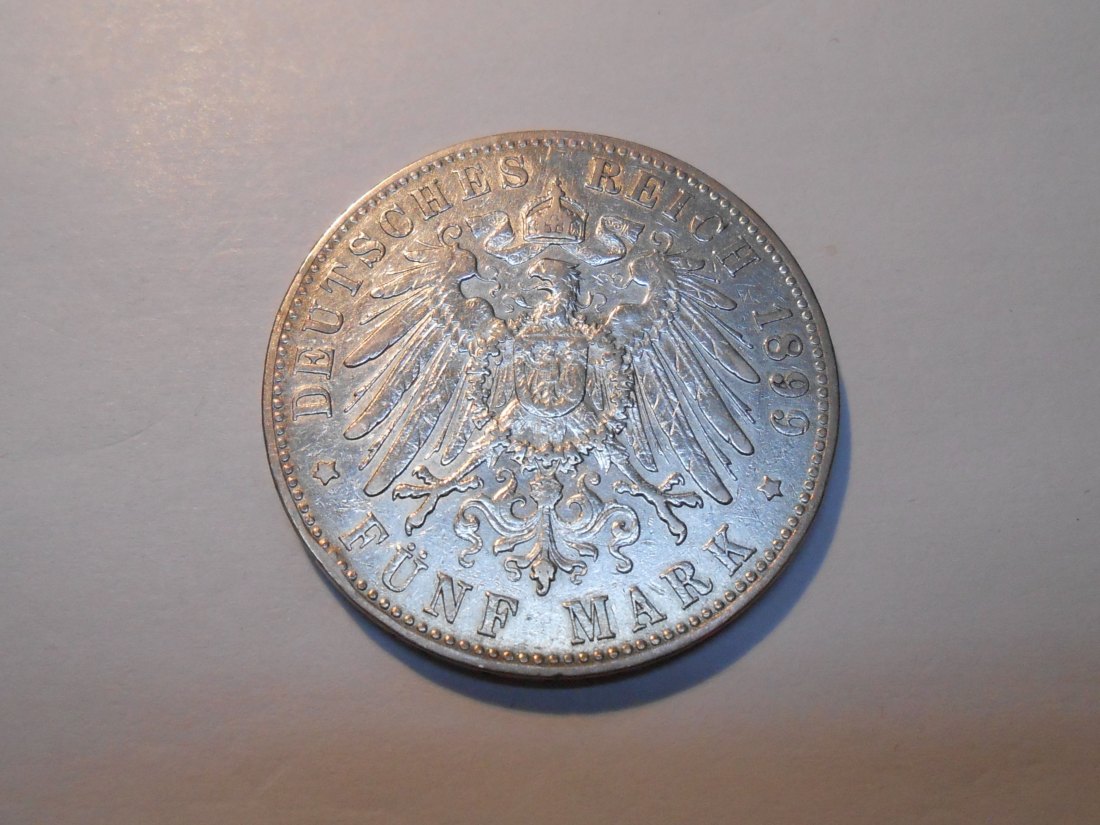  Hamburg   5 Mark 1899 J, Jäger 65   