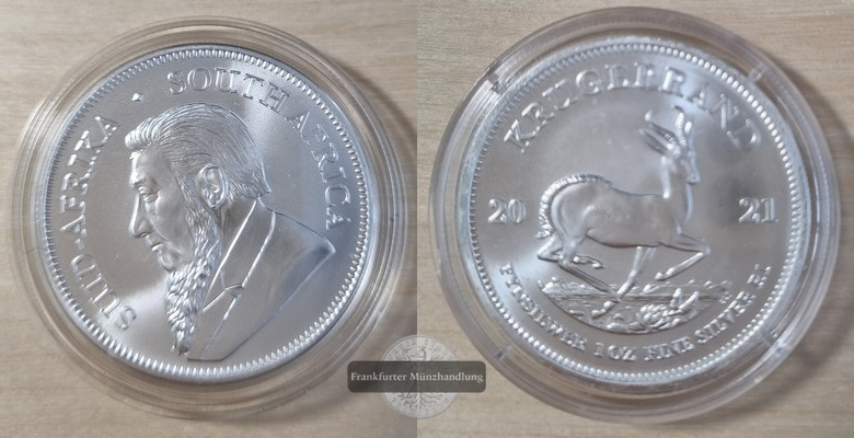  Südafrika Krügerrand  2021  Krügerrand FM-Frankfurt Feinsilber: 31,1g   
