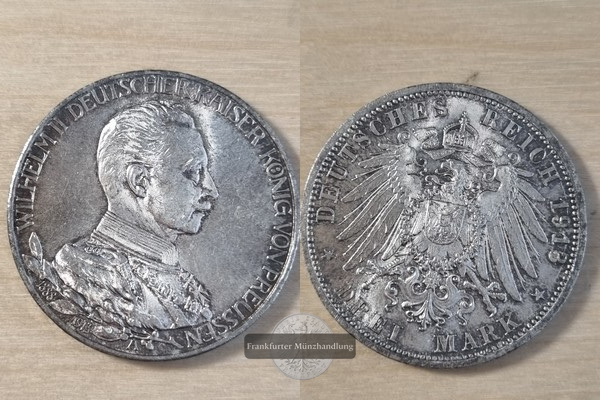  Deutsches Kaiserreich. Preussen, Wilhelm II. 3 Mark 1913 A   FM-Frankfurt Feinsilber:15,5g   