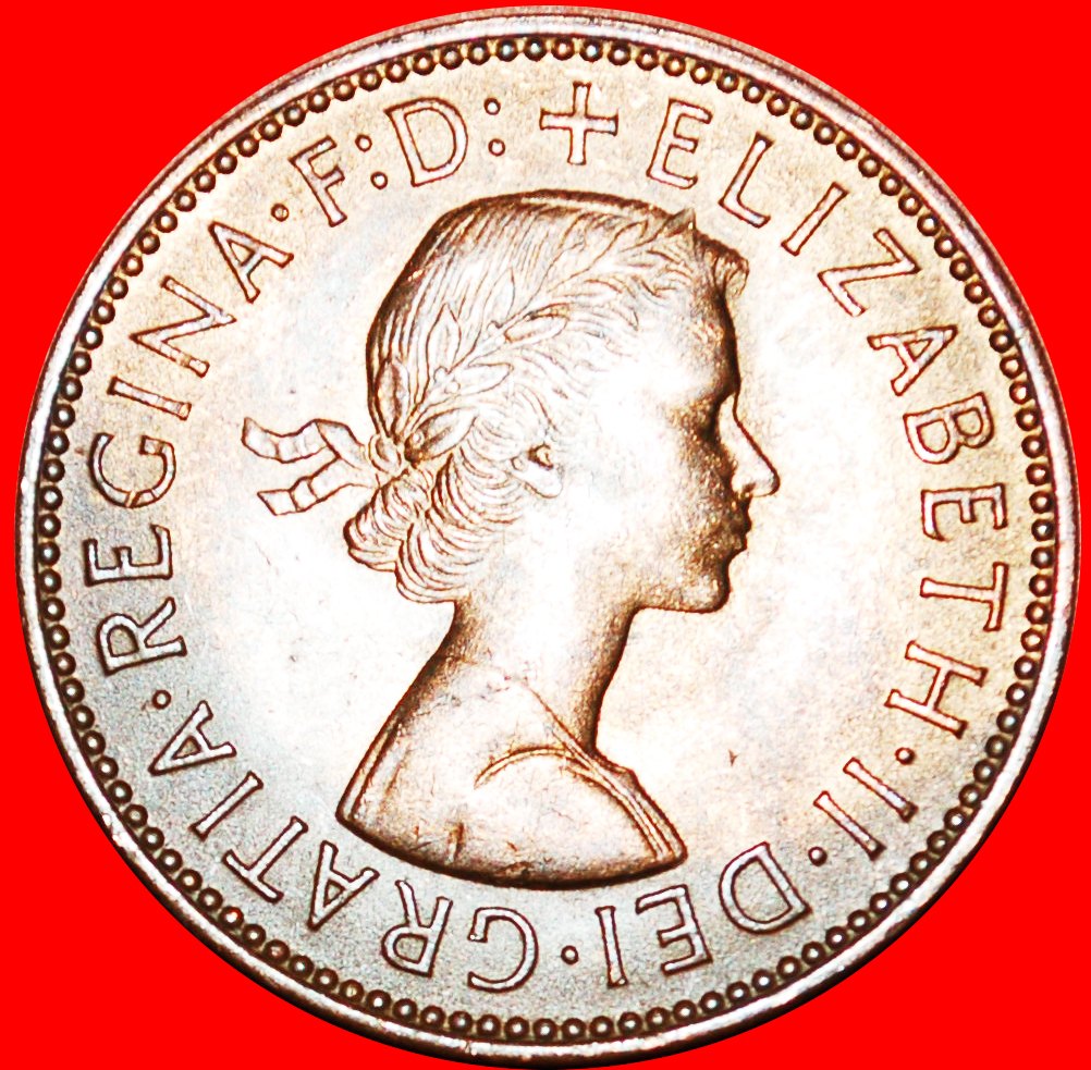  * SCHIFF (1937-1970): GROSSBRITANNIEN ★ HALBER PENNY 1966! ELISABETH II. (1953-2022) OHNE VORBEHALT!   