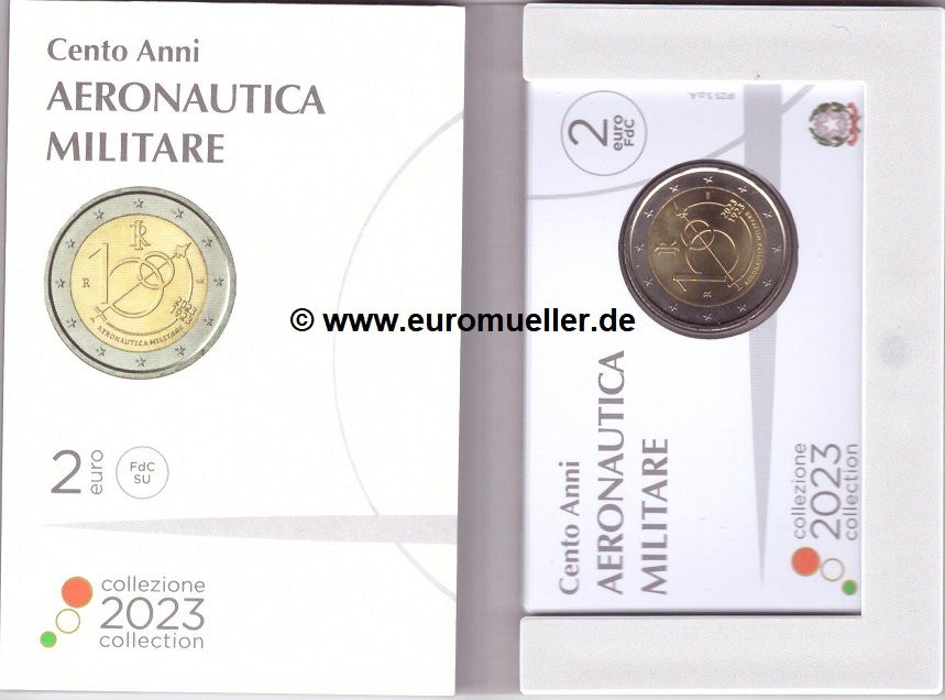 Italien 2 Euro Gedenkmünze 2023...Luftstreitkräfte...bun.   