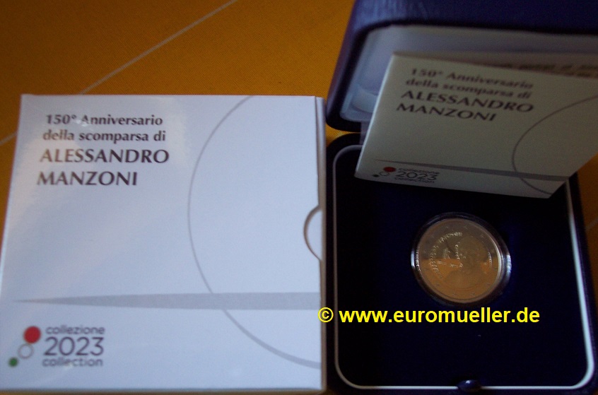 Italien 2 Euro Gedenkmünze 2023...Manzoni...PP   