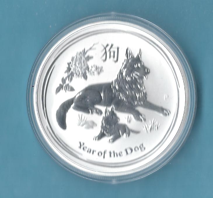 Australien 1 D.2018 Jahr des Hundes 1 OZ Neuware   Münzenankauf Koblenz Frank Maurer Al645   