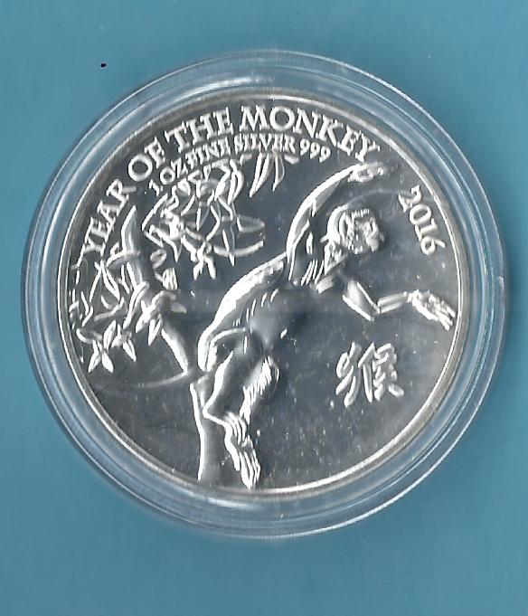  England 2016 2 P. Affe 1 OZ Fein AG  Münzenankauf Koblenz Frank Maurer Al643   
