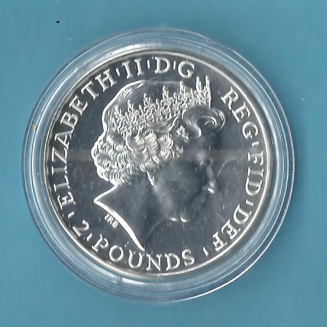  England 2015 2 P. Ziege 1 OZ Fein AG  Münzenankauf Koblenz Frank Maurer Al618   